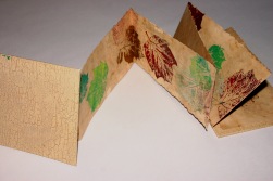 Fall Leaves. Accordion Book with tea stained paper. 2006